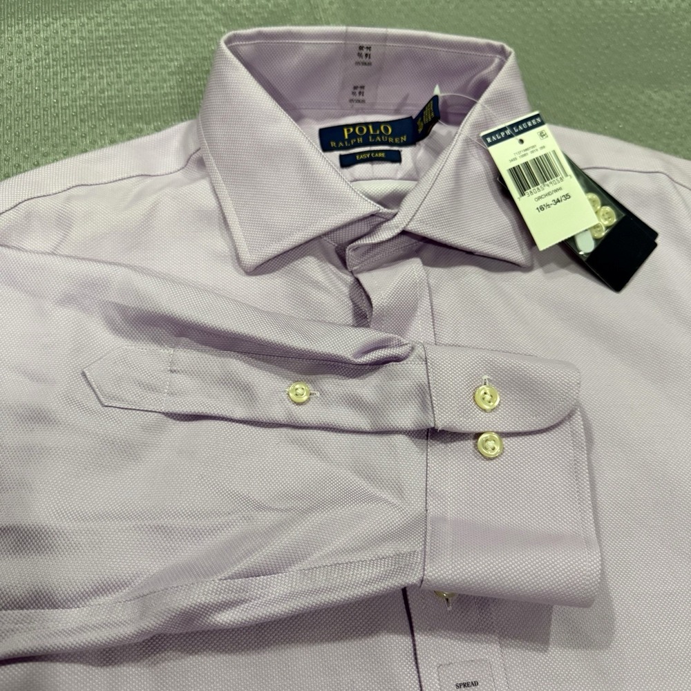 Polo Ralph Lauren Orchid Lavender Classic Fit Easy Care Shirt Sz 16 1/2-34/35